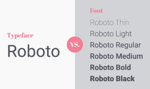 roboto typeface vs robota font styles graphic